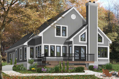 Lake Front House Plan #034-01257 Elevation Photo