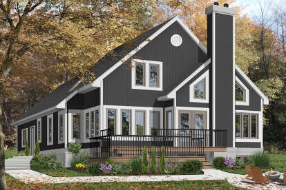 Lake Front House Plan #034-01257 Elevation Photo