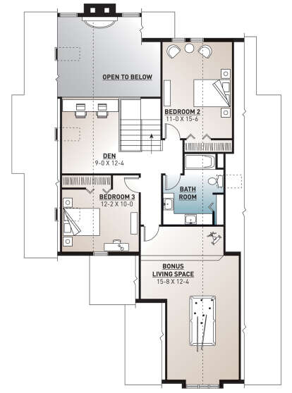 Second Floor for House Plan #034-01257