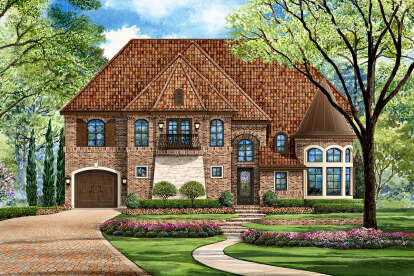 European House Plan #5445-00374 Elevation Photo