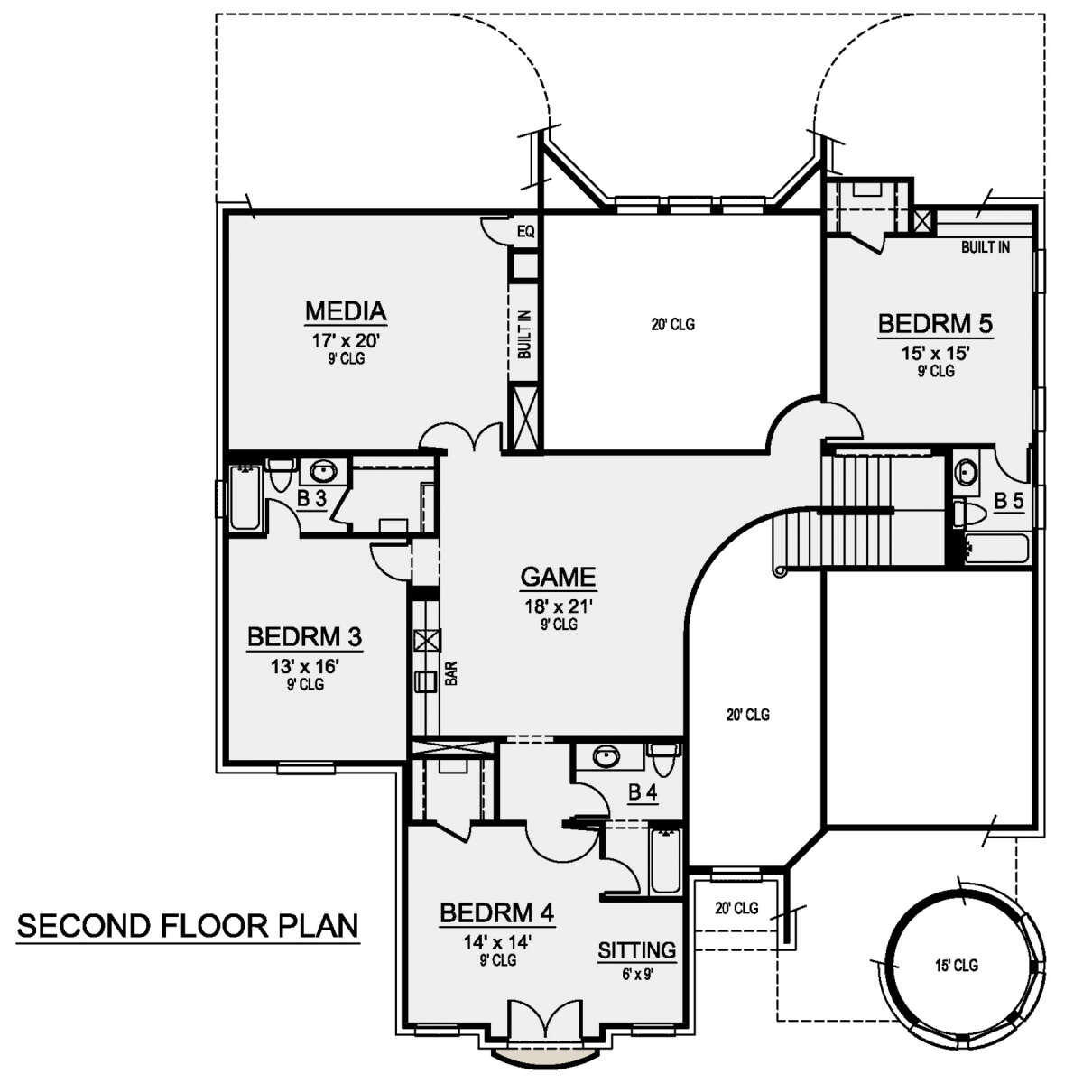 Second Floor for House Plan #5445-00374