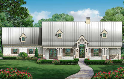 4 Bed, 3 Bath, 3411 Square Foot House Plan - #5445-00375
