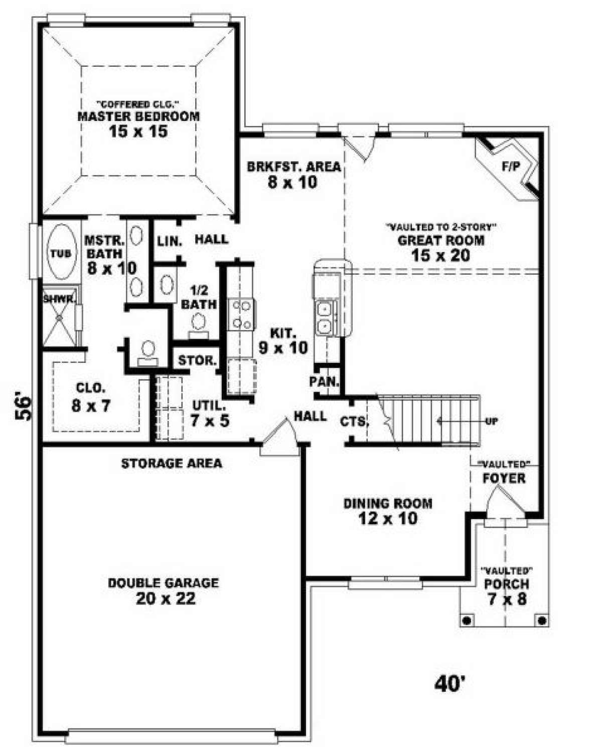 First Floor for House Plan #053-00216