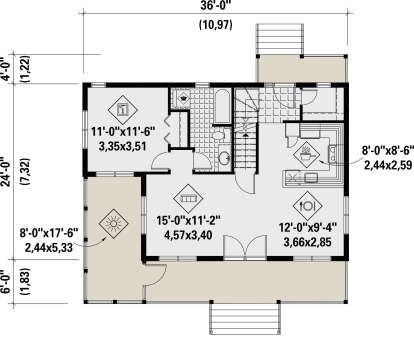 Main Floor for House Plan #6146-00405