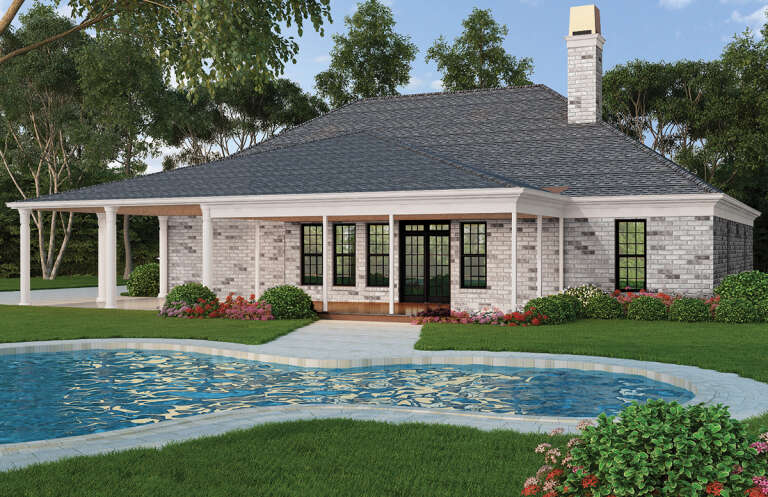 European House Plan #4195-00036 Elevation Photo