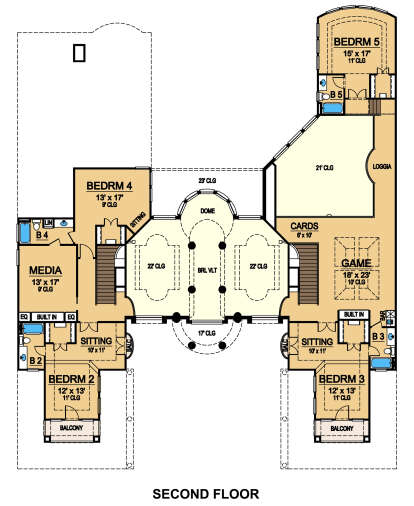 Second Floor for House Plan #5445-00380