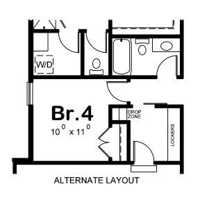 Optional Fourth Bedroom for House Plan #402-01649