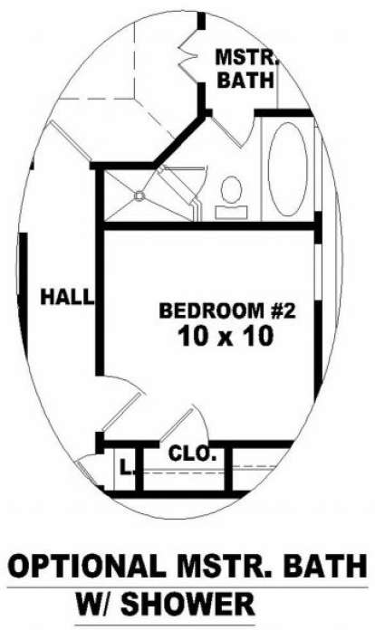 Optional Master Bath for House Plan #053-00219