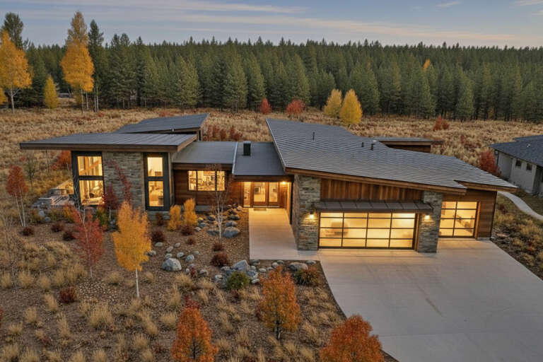 House Plan House Plan #24592 Front Elevation at Dusk