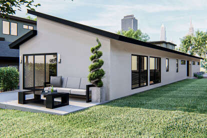 Narrow Lot House Plan #963-00430 Elevation Photo