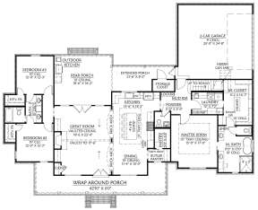 Main Floor w/ Optional Side Garage for House Plan #4534-00031