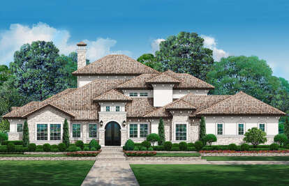 Luxury House Plan #5445-00382 Elevation Photo