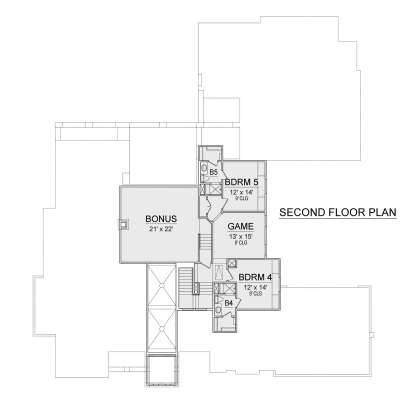 Second Floor for House Plan #5445-00382