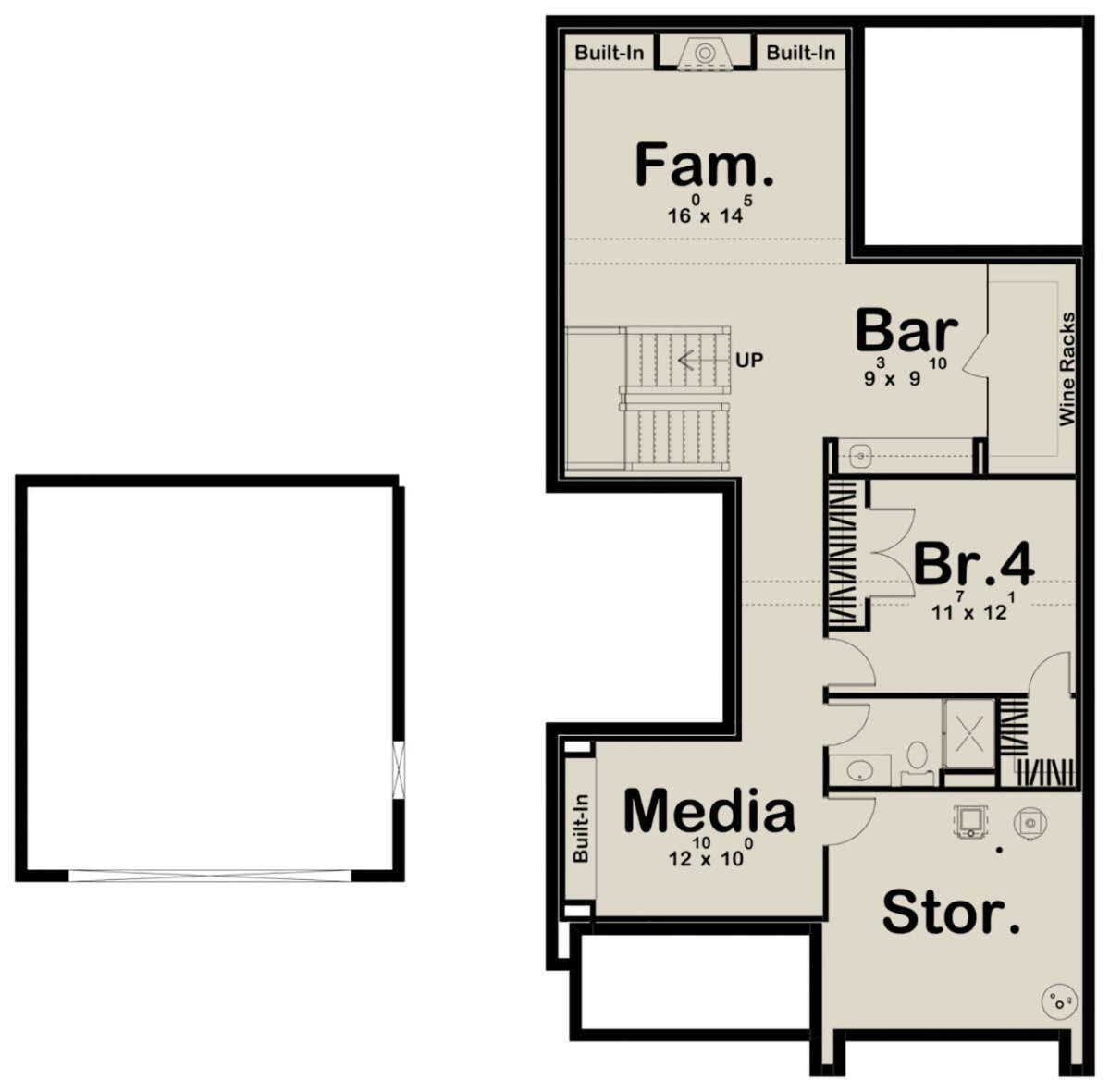 Modern Plan: 2,723 Square Feet, 3 Bedrooms, 2.5 Bathrooms - 963-00433