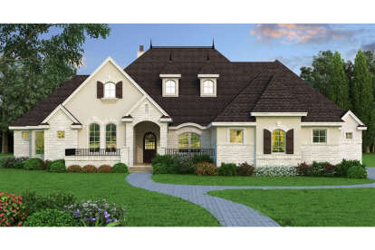 European House Plan #5445-00387 Elevation Photo