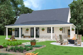 Modern Farmhouse House Plan #4195-00037 Elevation Photo
