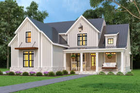 Modern Farmhouse House Plan #4195-00037 Elevation Photo