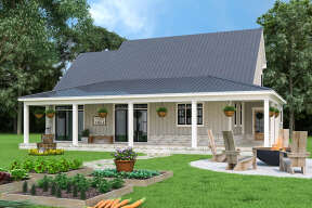 Modern Farmhouse House Plan #4195-00037 Elevation Photo
