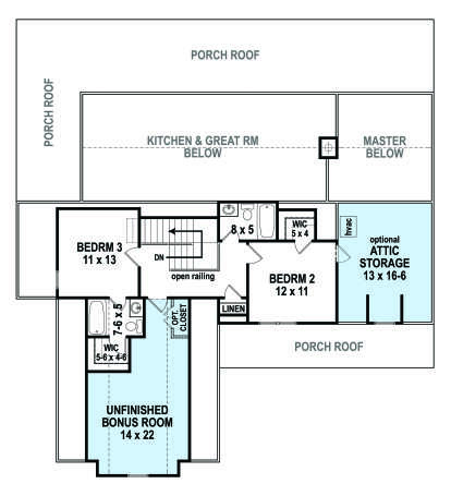 Second Floor for House Plan #4195-00037