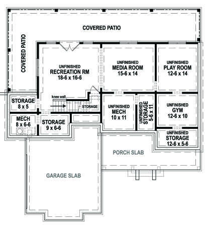 Basement for House Plan #4195-00037