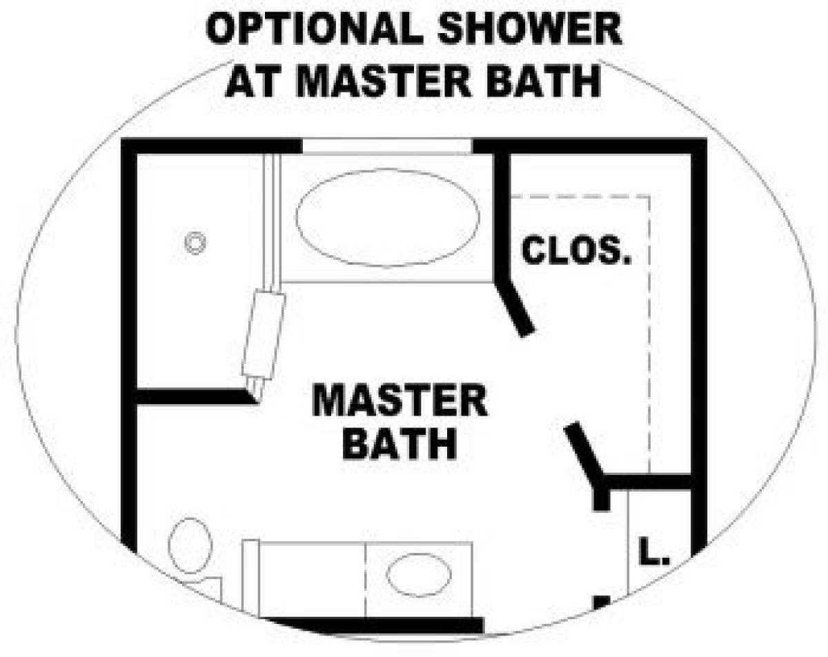 Optional Master Bath for House Plan #053-00224