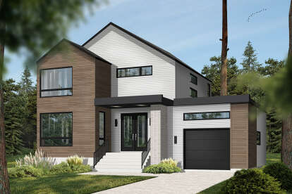 Modern House Plan #034-01271 Elevation Photo