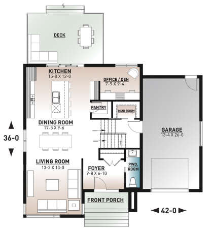 Main Floor for House Plan #034-01271