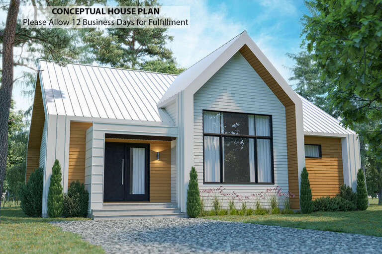 Modern House Plan #034-01272 Elevation Photo
