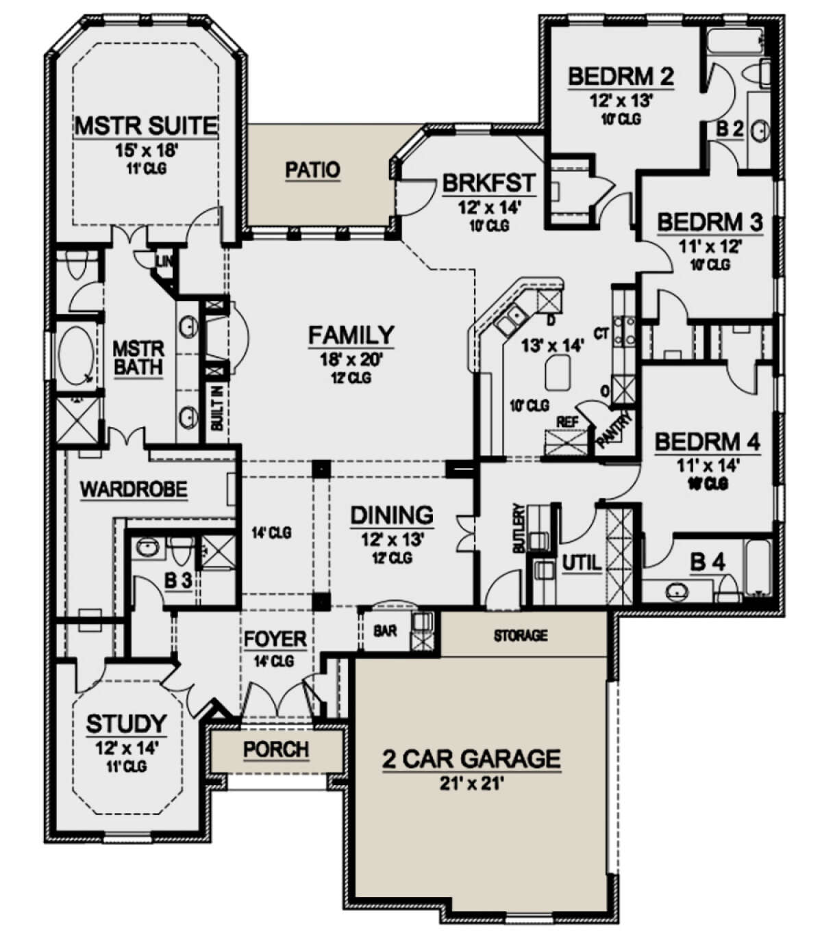 Main Floor for House Plan #5445-00394