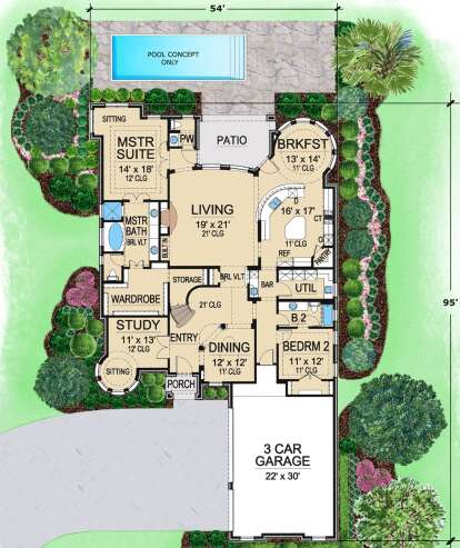 Main Floor for House Plan #5445-00395