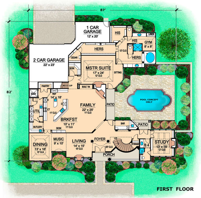 House Plan House Plan #24673 Drawing 1