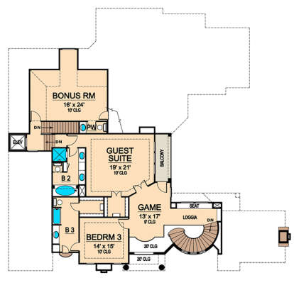 Second Floor for House Plan #5445-00400