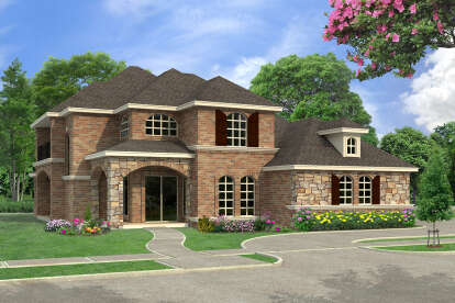 European House Plan #5445-00401 Elevation Photo