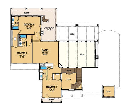 Second Floor for House Plan #5445-00402