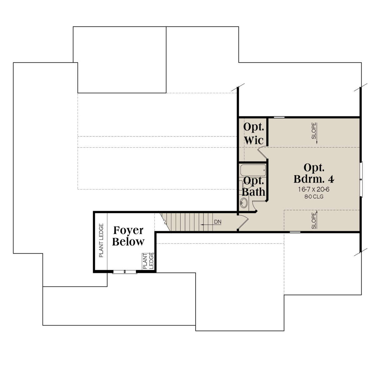 Optional Second Floor for House Plan #009-00293