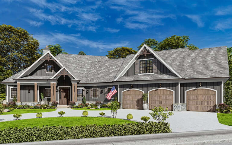 House Plan House Plan #24690 Angled Front Elevation