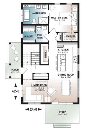 Main Floor for House Plan #034-01275