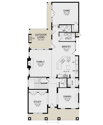 Main Floor for House Plan #5445-00407