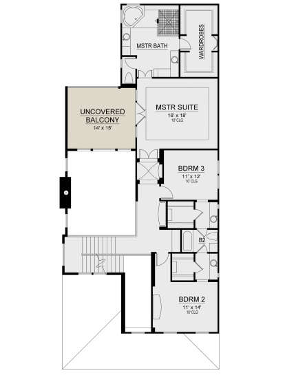 Second Floor for House Plan #5445-00407