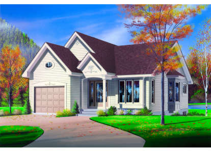 2 Bed, 1 Bath, 1103 Square Foot House Plan - #034-00004