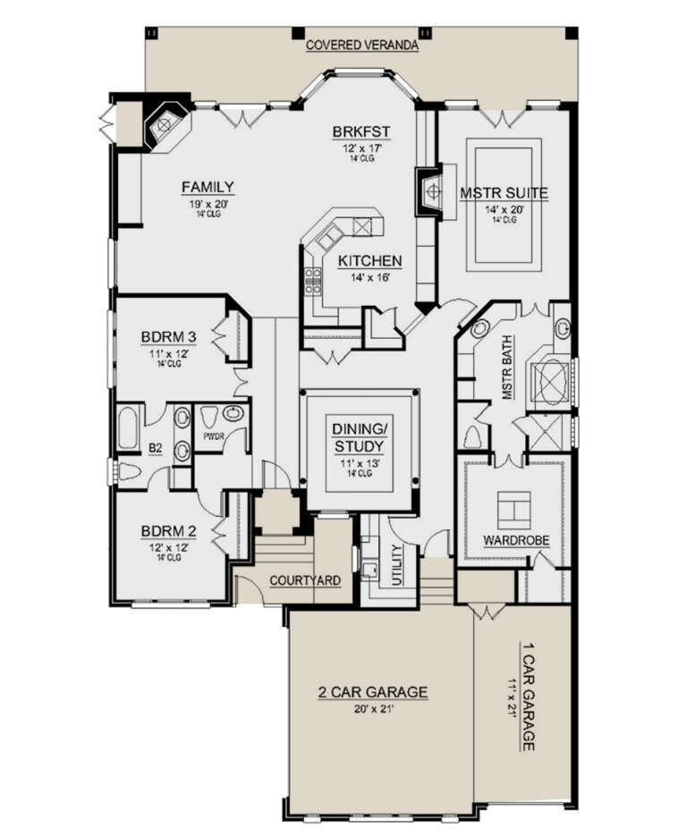 House Plan House Plan #24700 Drawing 1