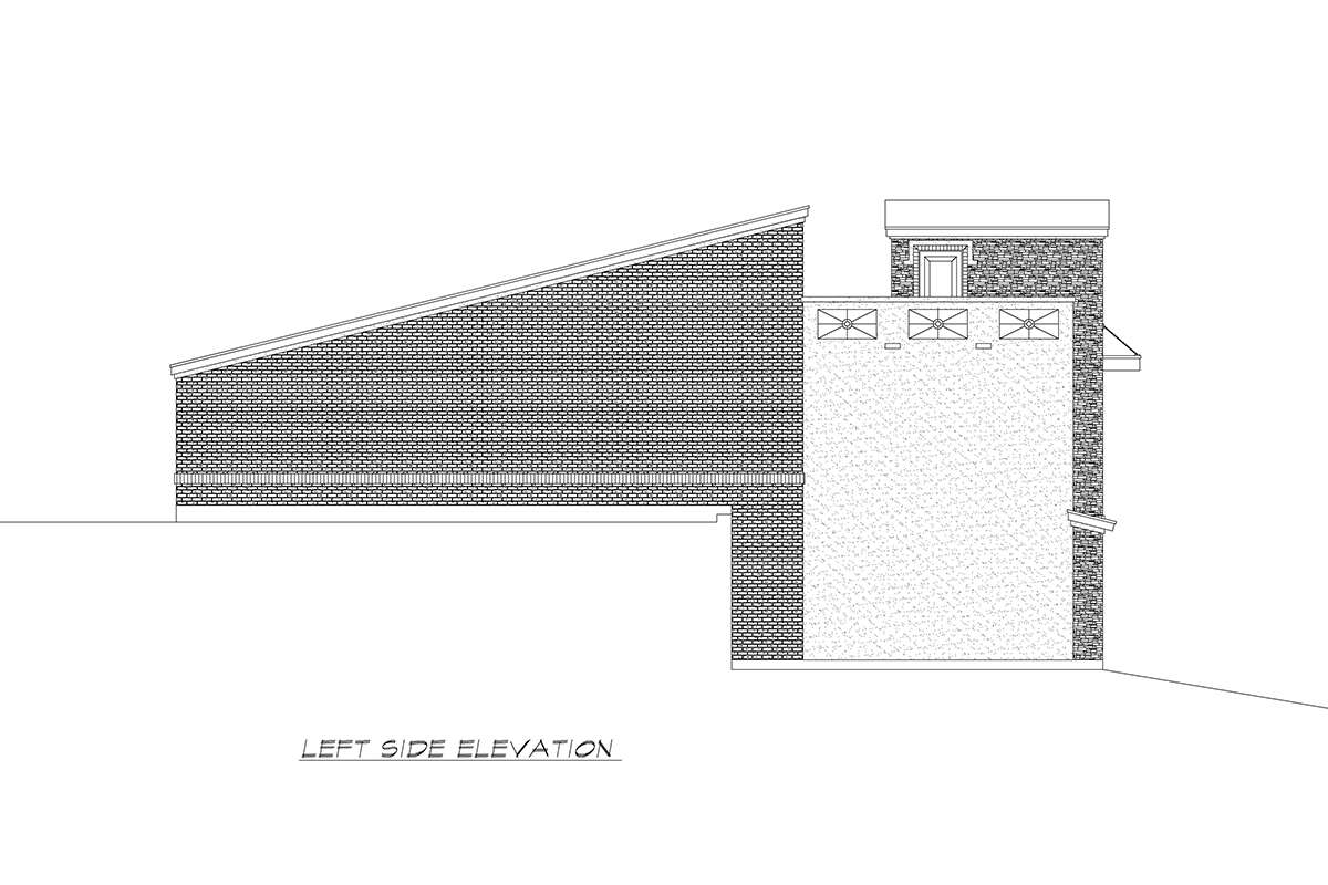 Narrow Lot House Plan #5445-00410 Elevation Photo