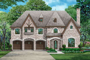 Luxury House Plan #5445-00413 Elevation Photo