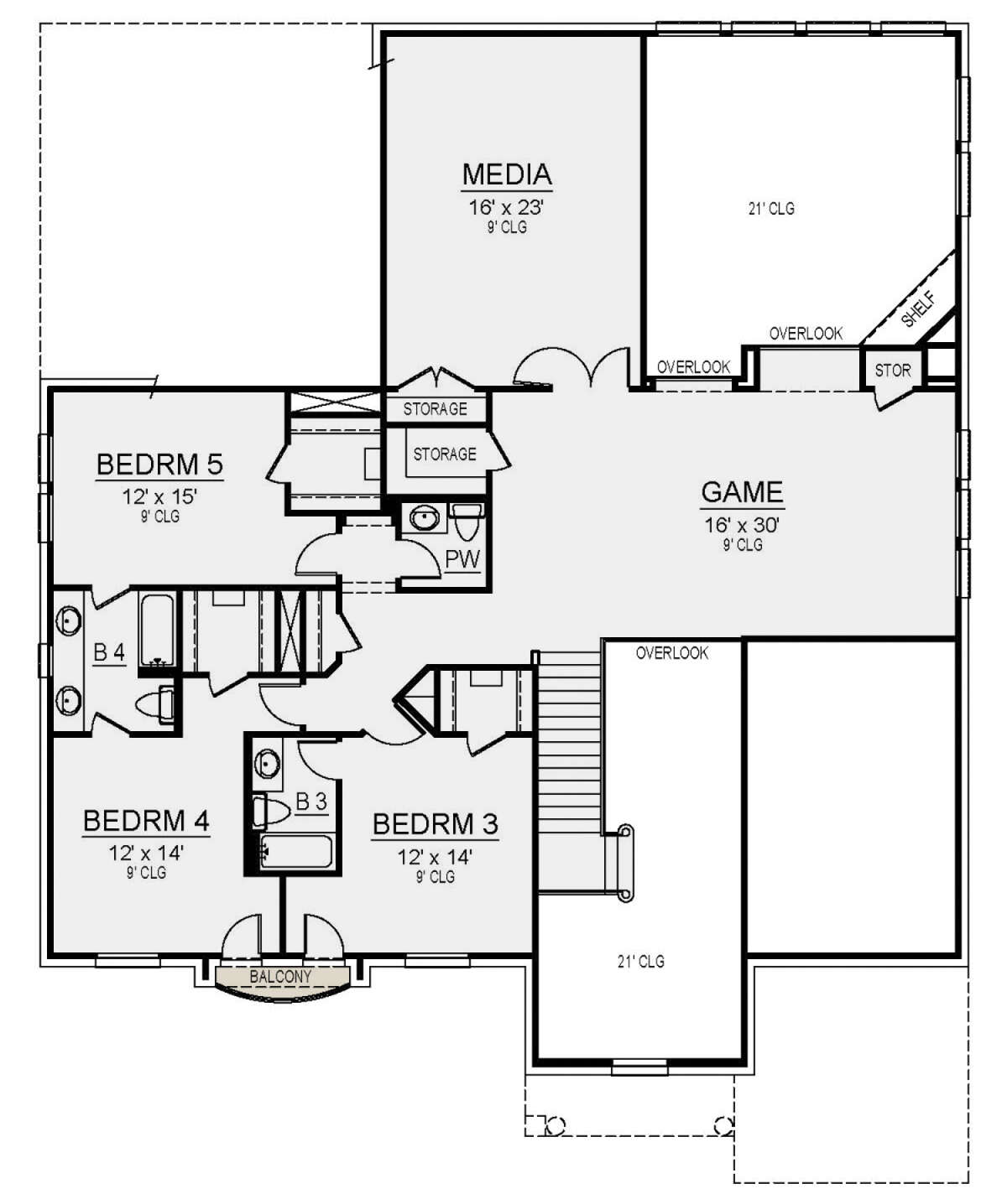 Second Floor for House Plan #5445-00413
