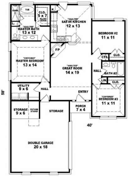 Floorplan for House Plan #053-00228