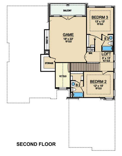 Second Floor for House Plan #5445-00415