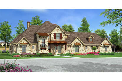 French Country House Plan #5445-00417 Elevation Photo