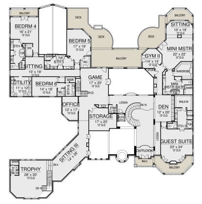 Second Floor for House Plan #5445-00422