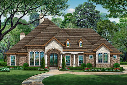 4 Bed, 3 Bath, 4547 Square Foot House Plan - #5445-00427