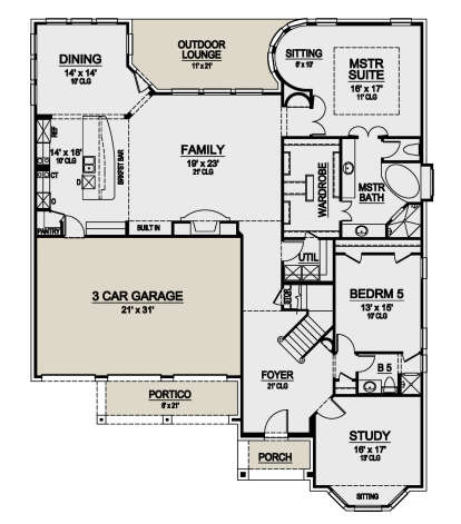 Main Floor for House Plan #5445-00434